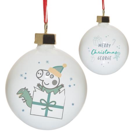 Personalised Peppa Pig George Pig Christmas Bauble £12.99